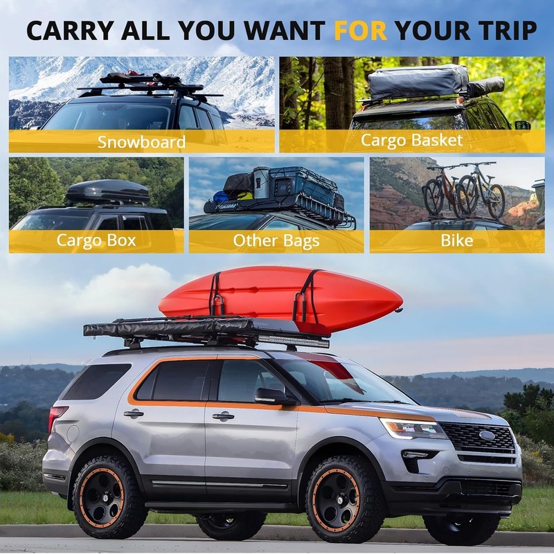 Roof Rack Cross Bars with Lock - Compatible with 2011-2021