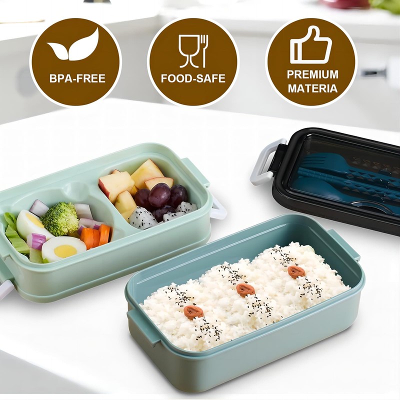 Silanit Bento lunch box, japanese-style high-capacity double stack, microwave oven