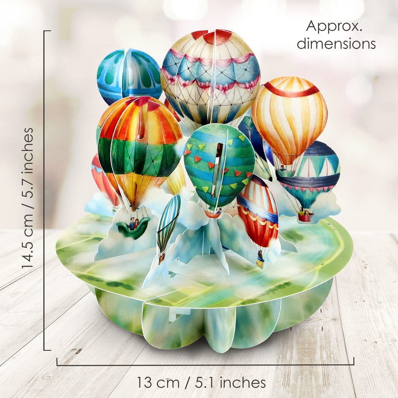 Santoro Pirouette, 3D Pop Up Grußkarte - Heißluftballons - für