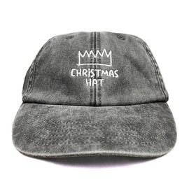 Outsdr Unisex Christmas Hat Washed Embroidered Dad Baseball Cap - Black