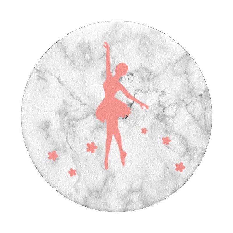 Pink Ballerina Pop Socket White Marble Ballet