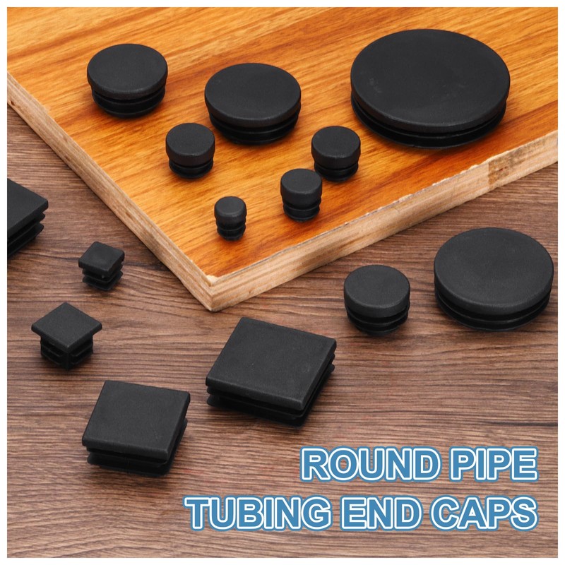MECCANIXITY 10 PCS 1/2"(13mm) Square Plastic Hole Plugs, Black Plastic