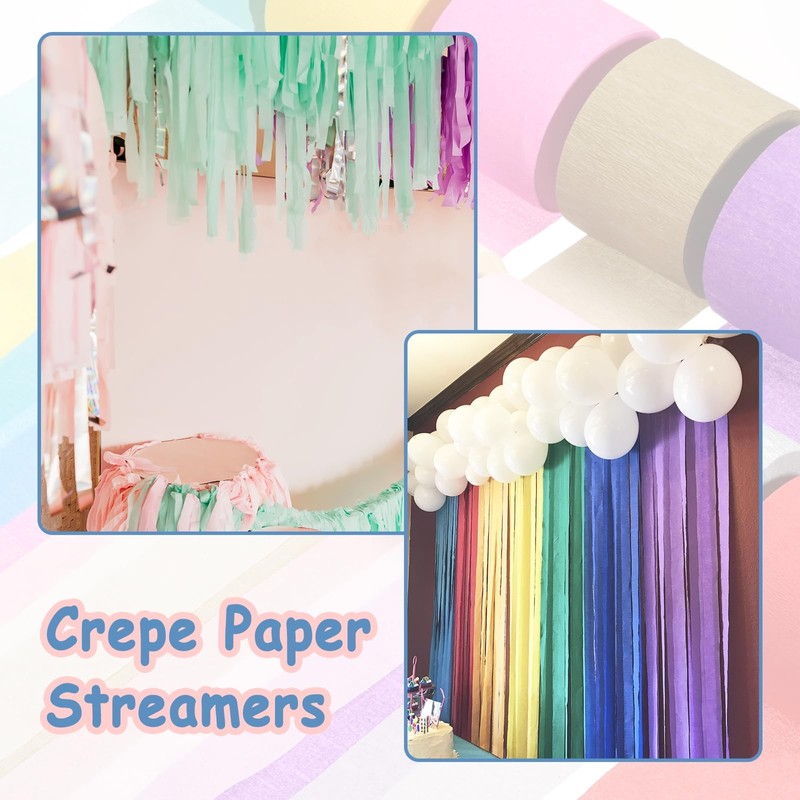 sourcing map 3 Roll 246 ft Crepe Paper Streamers, Wedding