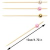 100 Pieces Bamboo Cocktail Picks, BetterJonny Wooden Toothpicks pearl Fruit