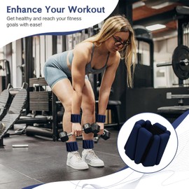 Wrist Weights for Women, Adjustable Wrist Weights Silicone Bracelet Weights Arm Leg Weights for Women Men Ankle Weights for Yoga Running Swimming Pilates Gym Set of 2 (Dark Blue)