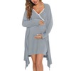 SWOMOG Womens Maternity Robe 2 Piece Nursing Nightgown for Breastfeeding