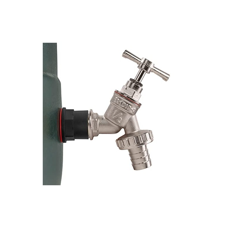 1/2" adaptor/connector+bib tap for water butts/rain barrel & water tanks