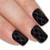 Falsche Nägel Bling Art Matte Schwarz 24 Squoval Kunstnägel Mittel