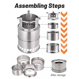 Sedeke 8 Inch Smokeless Fire Pit, Outdoor Wood Burning Portable Stainless Steel Fire Pit with Carry Bag for Backyard Patio Garden Picnic Camping Bonfire