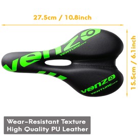 Venzo Comfortable Bike Bicycle Saddle Seat - for MTB, Road, Exercise, Trekking, Folding, Hybrid & Cruiser Bikes - XC Saddle Seat - Green
