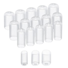 uxcell 30pcs Round Rubber End Caps 9/32" 3/8" 1/2"(7mm 10mm 12mm) Clear Vinyl Cover Screw Thread Protectors Assortment Kit