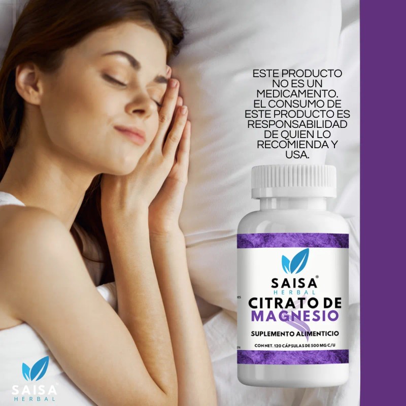 Citrato De Magnesio 240 Cpsulas Saisa Herbal Suplemento Alimenticio Calidad