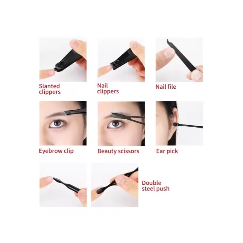 7 Piece Professional Manicure Pedicure Nail Clipper Set Mens &