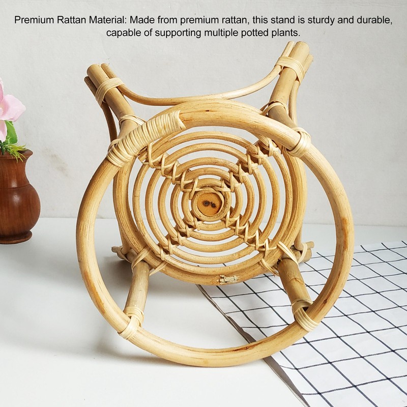 Plant Stand Flower Pot Rack Rattan Minimalist Stable 9.4in Diameter
