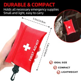 Small First Aid Kit -98 Piece First Aid Kit, Small Travel First Aid Kit Treat and Protect Most Injuries,Mini First Aid Kit Ready for Emergency at Home, Outdoors, Car, Camping, Workplace, Hiking.