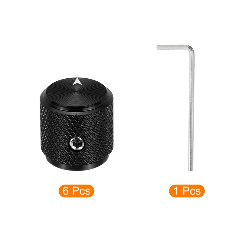 sourcing map 6 Pcs Aluminium Potentiometer Knobs, 1/4" (6mm) Universal