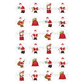 24 edible PRE CUT Father Christmas Santa (unframed) kids childrens party decoration cupcake toppers on wafer rice paper