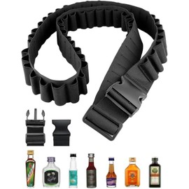 Raqieman Berentzen Knocker Belt, Shot Belt, Mini Alcohol Chain, Knocker Belt for Carnival, 27 Slots (Black)