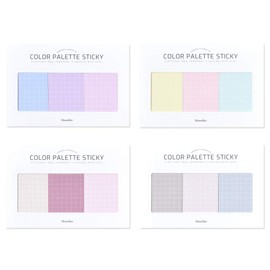 Monolike Color Palette Sticky Grid 300 B Set 4p - 30 Sheets Per Design, Sticky Notes