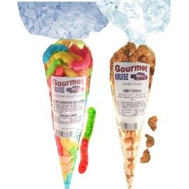 Sour Worms Gummy Gummi And Cashews Honey Roasted Delicately (NET WT 14.5 OZ) Gourmet Kruise Signature Gift Bags