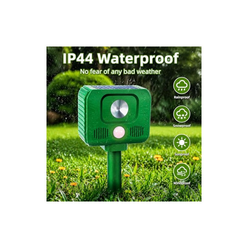 4PACK Solar Animal Repellent Ultrasonic,Sonic Cat Repellent Outdoor Deer&Repellent Devices