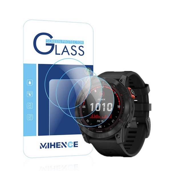 (3PCS) Mihence Compatible with Garmin Fenix 7X Screen Protector, 9H