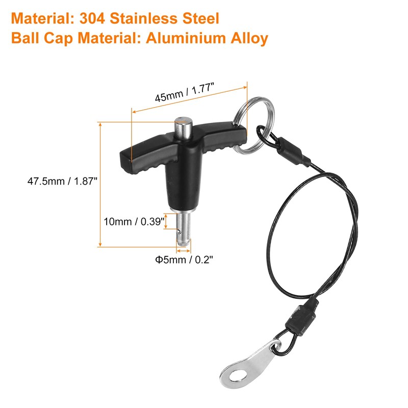 uxcell 4Pcs T Handle Lock Pins, 5mm x 10mm Usage