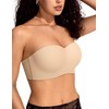 Vertvie Strapless Bras for Women Wireless Push Up Non-Slip Bandeau