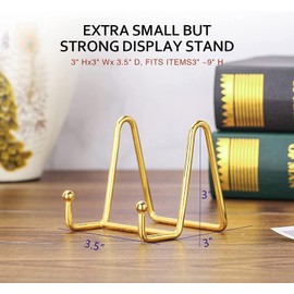 Hutoco Iron Plate Stand, Frame Stand, Plate Stand, Picture Frame, Book Stand, Gold (Set of 4)