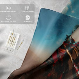 HZVRTN Motorcycle Bedding Set, Teens, Cool Motorcycle Driver Bed Set for Children, Boys, Motocross Theme Duvet Cover Set, Microfibre, 3-Piece with Pillowcase (135 x 200 cm, Motorcycle D)