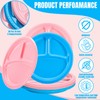 Whaline 100Pcs 10 Inch 3 Compartment Divided Plates Plastic Disposable