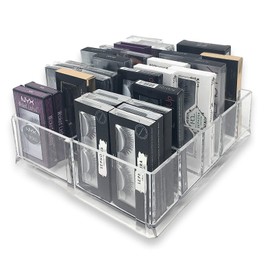 byAlegory Acrylic Makeup Eyelashes 'Lash' Organizer 10 Space Beauty Storage Designed To Stand Or Lay Flat - Clear