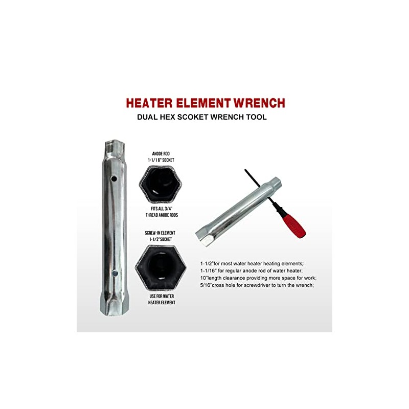 Water Heater Element 3500W, 240V with Element Wrench, Quick Change