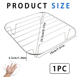 Jecdfs Grid for Hot Air Fryer Grill Grate, Compatible with Cosori Dual Blaze and Turboblaze, S304 Stainless Steel, Minimum Diagonal 27 cm Required, Versatile, 20.5 x 20.5 x 5.3 cm