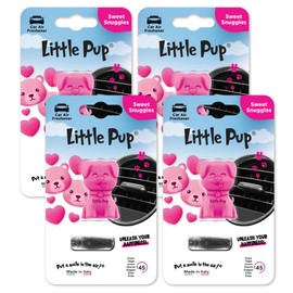 Little Pup Car Air Freshener By Little Joe, 45-Day Long-Lasting Fragrance, Scented Novelty Dog Vent Clip for Car Interior Home & Office - 4 Pack Sweet Snuggles Scent