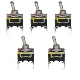 Toggle Switch/Rocker Switch,XUKEY Heavy Duty Rocker Toggle Switch 15A 250VAC / 20A 125VAC SPST, 2 Terminal Pin On/Off Switch Metal