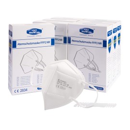 H&D MedeCare HDCM02 Respirator Masks, FFP2 NR Fine Dust Masks with Extension Buckle, 5-Ply, Individually Packed, Pack of 10, White