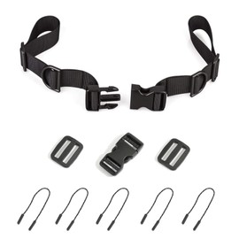 Snmzlc 1 Pack Backpack Chest Straps,with 1 Quick Release Buckle,2 Slide Clips 5 Zipper pulls-Black US224