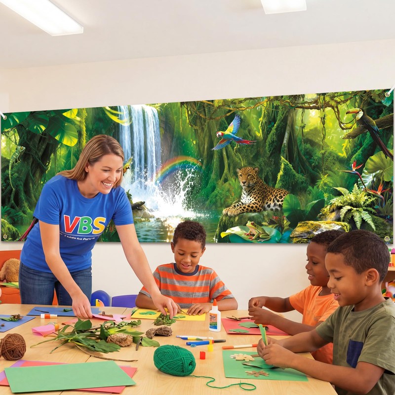 Hahafelt Rainforest Decorations 2026 VBS 18 x 6 ft Super-Sized