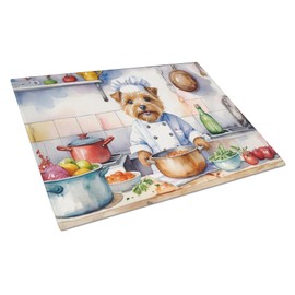 Caroline's Treasures DAC6290LCB Norfolk Terrier The Chef Glass Cutting Board Decorative Tempered Glass Kitchen Cutting and Serving Board Large Size Chopping Board
