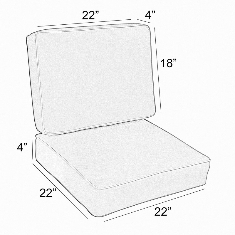 Sorra Home Sunbrella Deep Seating Cushion Set - Outdoor Chair