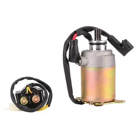 Zsoog Starter Motor and Solenoid Relay for GY6 Engine 125CC 150CC ATV Scooter Moped ATV Dirt Bikes Go Karts Quad 4 Wheelers Taotao Baja