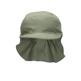 Sterntaler Unisex Kinder Schirmmütze mit Nackenschutz Ohne Bindebänder Schirmmütze mit Nackenschutz, Dunkelgrün, 53