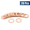 sourcing map 20 Pieces 14 mm Flat Washers Seal Copper