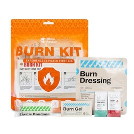 Rhino Rescue Kit Quemaduras Apósitos 4x4 Paquetes Gel Almohadillas Adherentes Crema Calmante Primeros Auxilios Par