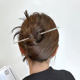 HannaFires Jade and Silver Bamboo Hairpin - Classical Style, Bamboo Symbol of Success, Hair Accessory for Updos, Birthday Valentine's Day housewarming gift