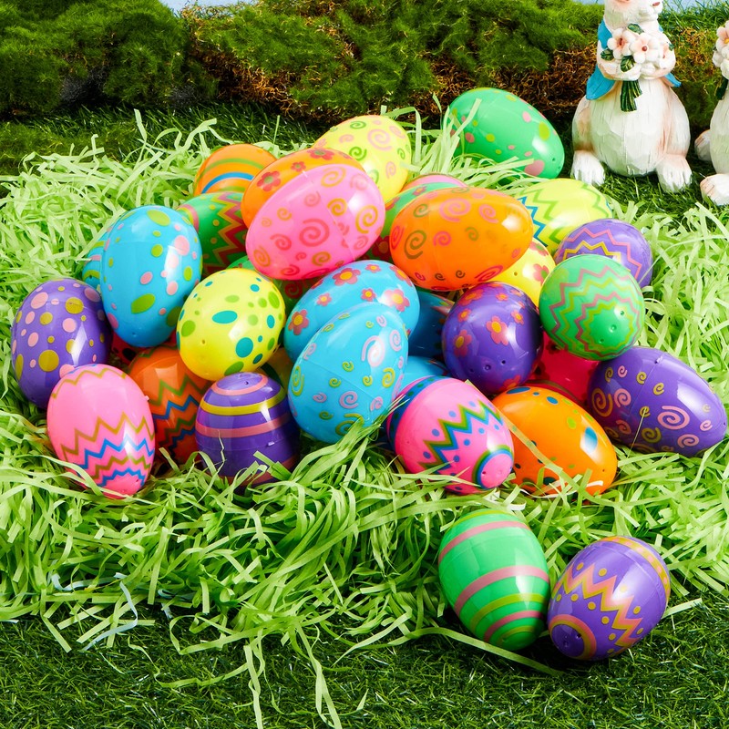 Joyin 36 Pieces Printed Easter Eggs Light Colour Easter Eggs