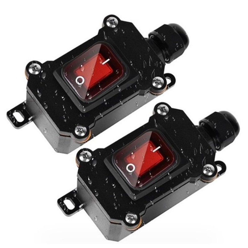 SIGANDG IP68 Waterproof Inline Switch Rocker Switch Cable Switch 12V