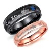 Duo Anillo Compromiso King & Queen Rey Y Reina Alta