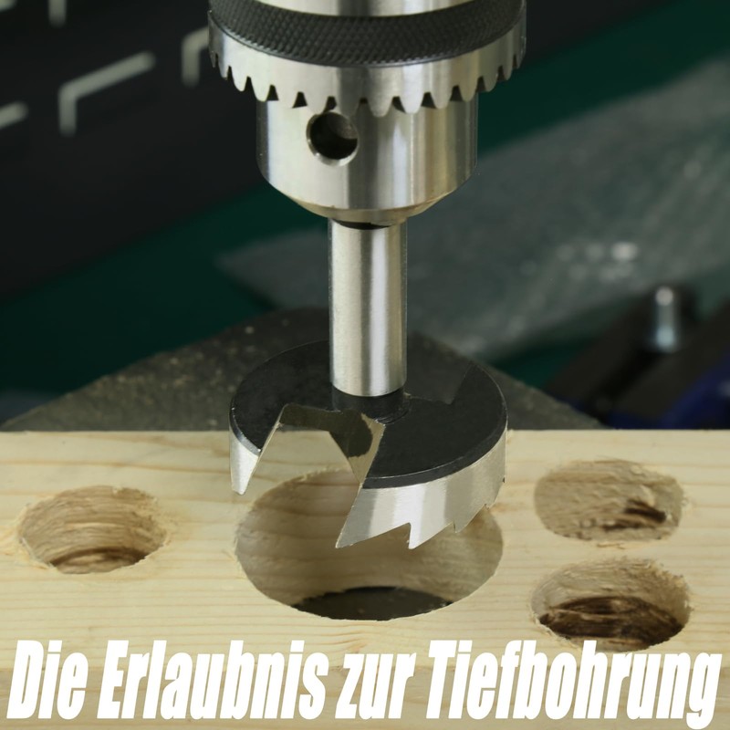 Vearter 5 Piece Forstner Drill Bit Set, 15/20/25/30/35 mm Hole
